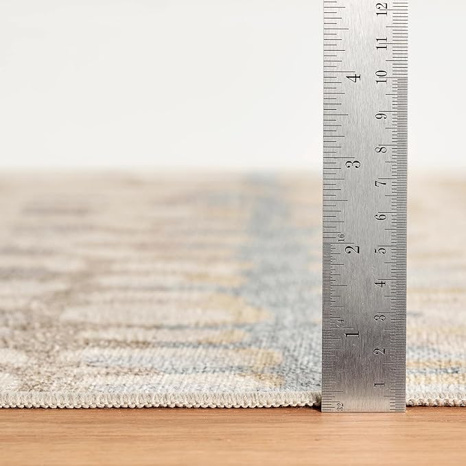 Dash & Albert Paint Chip Multi Machine Washable Rug, 9.5 X 13.5 Feet, Multicolored/Natural Geometric Pattern