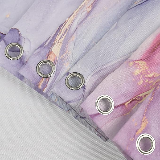 Renaiss Purples Pink Marble Shower Curtain Abstract Modern Pastel Watercolor Ink Art Luxury Hotel Bathroom Decorative Shower Curtain Waterproof Fabric Shower Curtains for Bathroom 60" W x 72" L