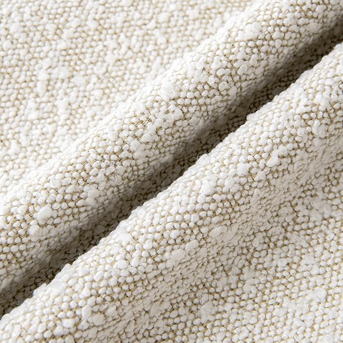 Woaboy Pack of 1 Decorative Boucle Throw Pillow Covers Textured Square Euro Pillowcaes Accent Solid Cozy Soft Cushion Covers Home Decor for Sofa Couch Living Room Bed,24x24 Inch Beige