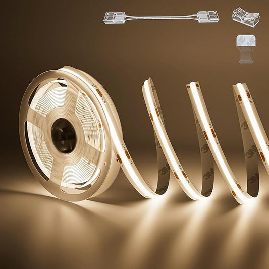 PAUTIX COB LED Strip Light 32.8ft/10m 5040LEDs Natural White 4000K,High Lumen Flexible CRI93+ LED Tape Super Bright DC24V,for Cabinet Home DIY Lighting Projects(Adapter & Controller Not Included)