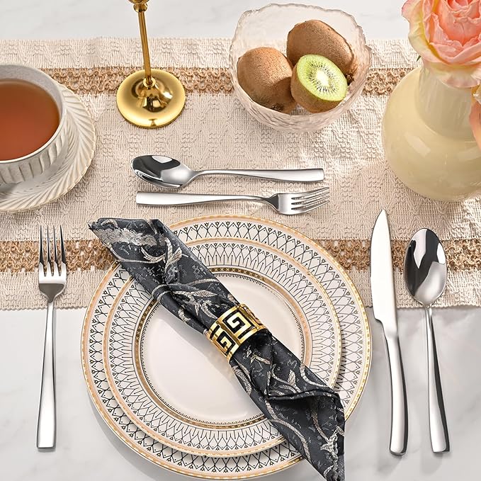 40-Piece Silverware Set, Heavy Duty Stainless Steel Flatware Cutlery Set Service for 8, Food-Grade Utensil Sets for Home Restaurant, Dishwasher Safe