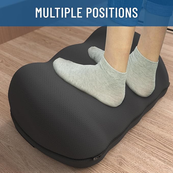 Everlasting Comfort Adjustable Cloud Foot Rest for Under Desk at Work with Pressure Point Nodes - Comfortable Memory Foam Office Foot Stool & Under Desk Pillow for Gaming & Home Accessories