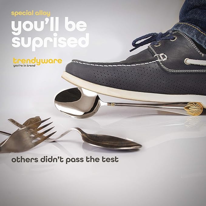 Silverware Set Limited Edition – 30 Piece Family Dinnerware Set – Flatware Set for 6 – Silver Tableware Set w/Gold Accents – Spoons, Knives, Teaspoons, Forks, Salad Forks