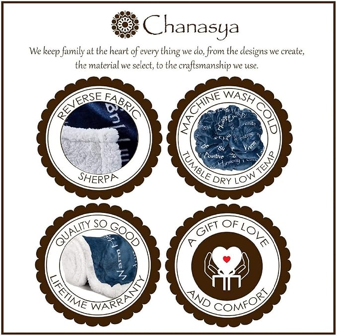 Chanasya Premium Sympathy Warm Hugs Gift Throw Blanket - Healing Gift Cancer Chemo Survivor Get Well Caring Gifts - Comfort Gift Blanket for Love Support Strength - Women Men Friend Grandpa - Blue