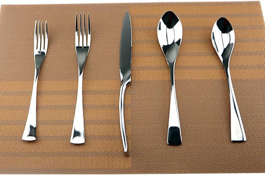 Silver Hammered Mirror Flatware Set,20 Piece Service for 4,Cutlery for Home Kitchen Restaurant Hotel