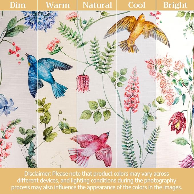 Maison d' Hermine Curtains for Living Room 100% Cotton 84 inch Length One Panel Light Filtering Curtains for Bedroom Windows with Rod and Loop Pockets Drapes (Neo Ipomee Multicolor, 50" W x 84" L)