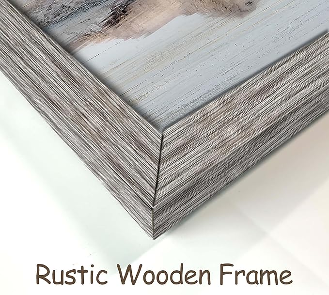 Horse Wood Wall Art Rustic: Wild Animal Galloping Framed Picture Decor Bedroom Horses Western Painting Print Wildlife Artwork for Living Room Home Bathroom