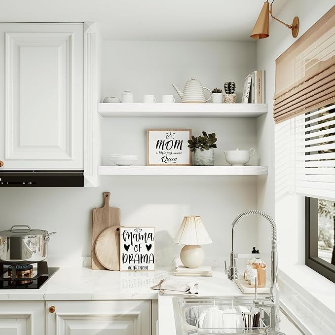 Vivelove 10 inches Deep Floating Shelves 36 inch Long, Wall Shelves Heavy Duty 70 lbs for Bedroom, Bathroom, Living Room, Kitchen, Office, Modern Shelf Home Decor with Invisible Bracket, White