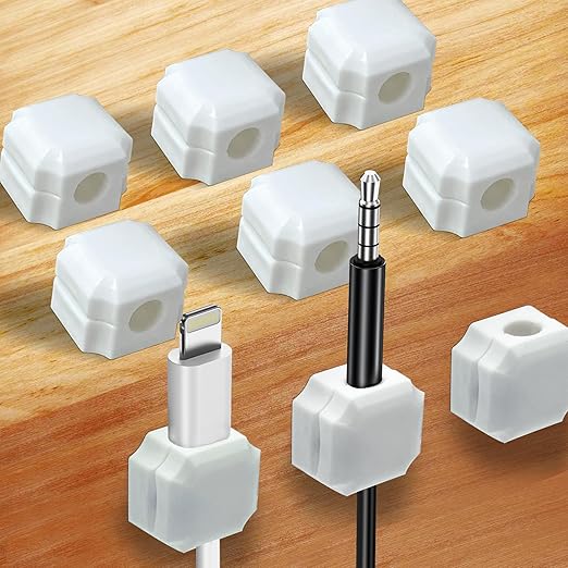 9pcs Magnetic Cable Clips - FonPeak Ultra-Adhesive Desk Cable Management Clips, Cord Organizer for Max 7.5mm/0.3 inches Cables, Suit for Desktop, Nightstand, Home, Office, Car, and Wall