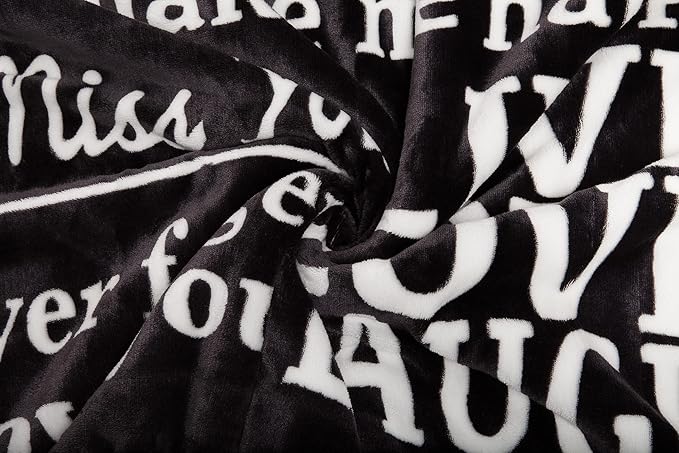 Chanasya Premium I Love You Gift Throw Blanket - for Love Support Thinking of You Message Birthday Blanket - for Couple Best Friend Women Girlfriend Boyfriend Bestie Sister- Dark Gray