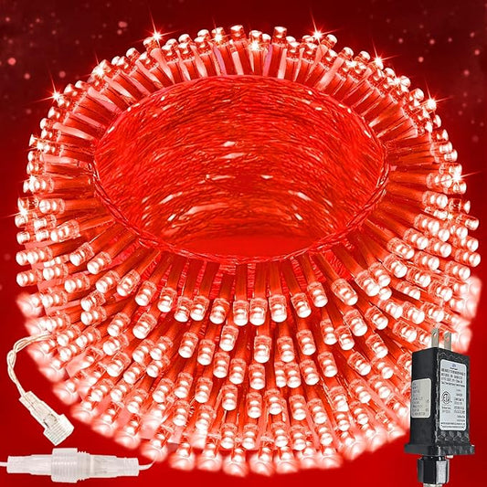 Connectable 200 LED String Lights Indoor Outdoor, 66FT Red Halloween Lights Waterproof, 13 Modes with Timer, Twinkle Fairy Lights Plug in Clear Wire for Christmas Tree, Bedroom, Halloween Decor