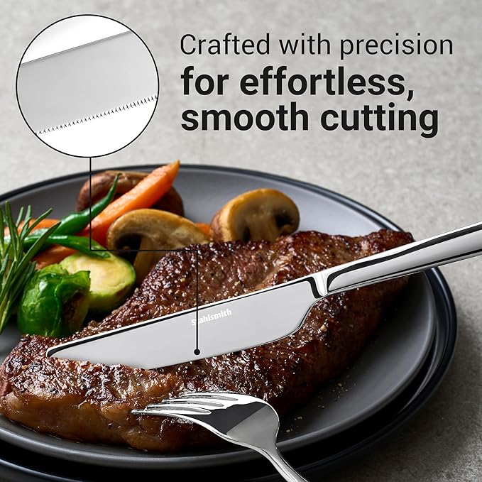 Essen Flatware Set for 8, 40-Piece Silverware Set, Premium 18/10 Stainless Steel Utensils with Mirror Finish, Modern Silverware for Daily Use, Hosting, or Housewarming Gifts