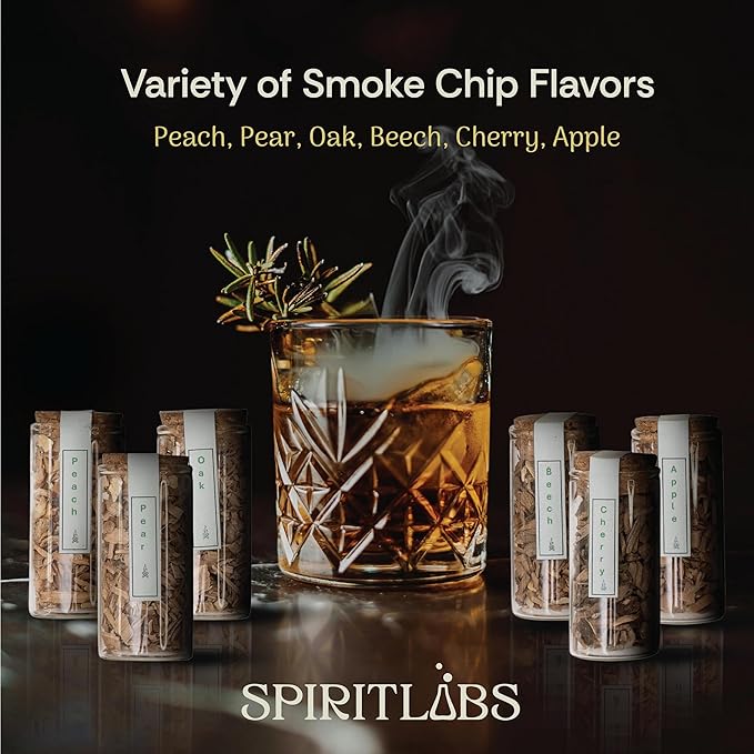 Cocktail Smoker Kit with Premium Torch | All-in-One Whiskey Smoker Kit with 6 Flavors Wood Chips - Bourbon, Old Fashioned Drink Smoker Kit Making it a for Men, Husband and Dad
