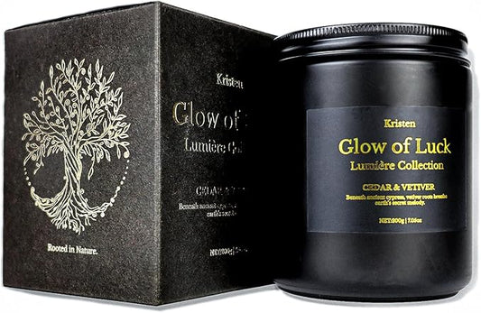 Cedarwood & Vetiver Scented Candle for Men – Manly Luxury Handcrafted Soy Candle, 42H Slow Burning, 7.06oz Black Jar Home Décor, Premium Fragrance Oil, Ideal Candle Gifts for Men