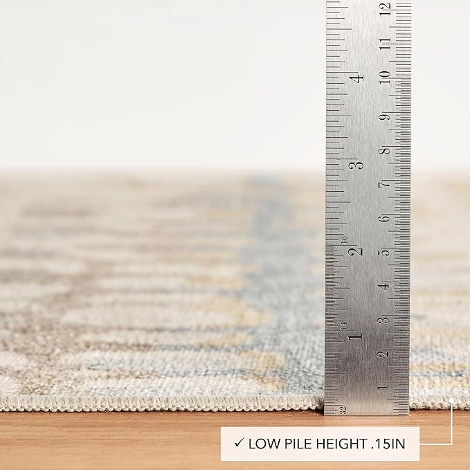 Dash and Albert Paint Chip Machine Washable Area Rug - 2' x 3' Natural - Geometric Accent Rug - Anti-Slip Backing, Lightweight, Machine Washable, High Traffic Areas Kitchen, Mudroom, Laundry Room