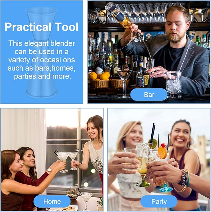 9 Pieces Jigger for Bartending, Double Cocktail Japanese Jigger 2 oz 1 oz 304 Stainless Steel Jiggers Measuring Cup for Bar Home Kitchen Bartender Tools