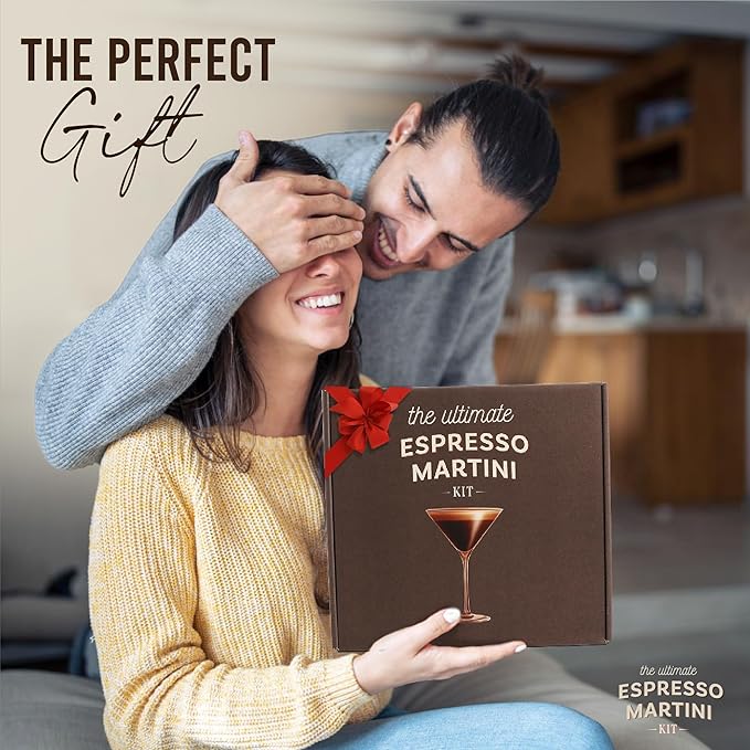 Your Dream Party Shop - Premium Cocktail Kit Gift Set - with Glasses, Accessories, and Elegant Decorations for Birthdays, Birthday Gifts for Women (Espresso Martini Kit)