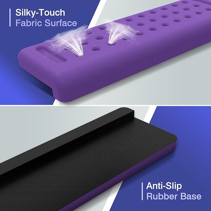 L-Shaped Desk Edge Cushion, 2 PCS Elbow Rest for Desk with Ergonomic Support, Memory Foam Elbow Pad & Arm Rest for Palm, Wrist & Forearm, Non-Slip & Separate Design, Office & Home, Purple