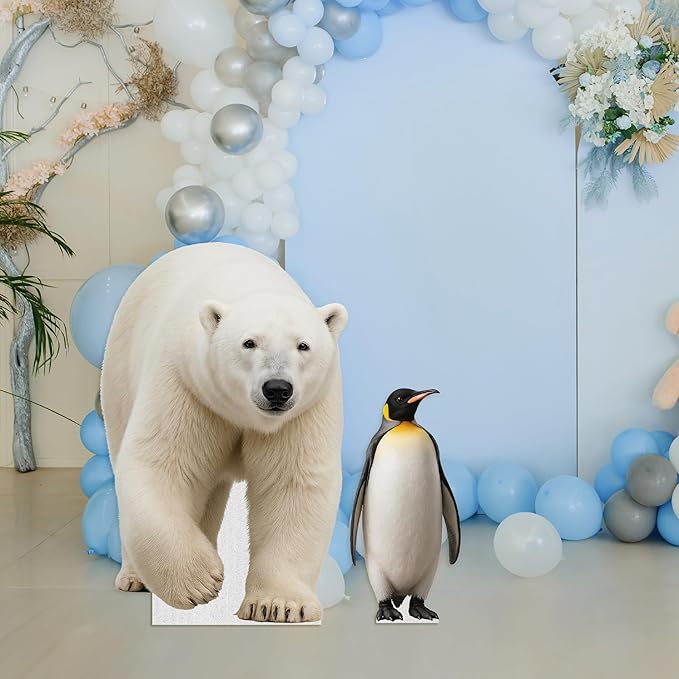 Penguin Life Size Standee - 2FT Freestanding Coroplast Cutouts | Aqua Animal Standup Photo Booths, Birthday & Halloween Decorations