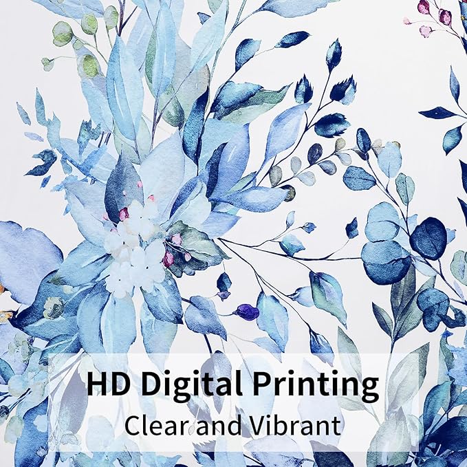 QiyI No Hook Shower Curtain with Snap in Fabric Liner, Blue Eucalyptus Shower Curtain with See Through Top Window, Waterproof Washable Cloth Ringless Shower Curtain Set for Bathroom, 72 x 75