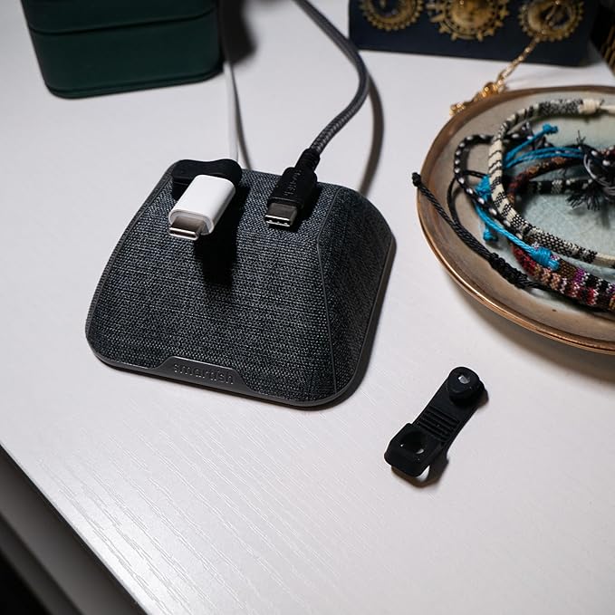 Smartish® Magnetic Cord Holder - Cable Wrangler Organizer with Magnet Clips for Charger Management on Desktop, Nightstand, or Side Table for All Cables, USB-C, Lightning Cables - Teal Me More