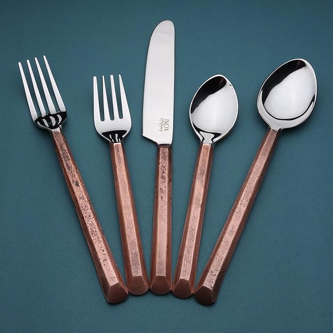 Inox Artisans Plateau Copper Antique 20 Pc. Flatware Set (Serves 4)