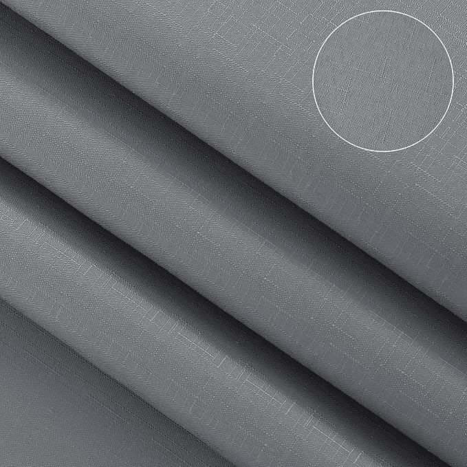 Grey and White Ombre Shower Curtains for Bathroom Luxury Hotel Spa, Machine Washable, Decorative Bathroom Curtain, Gray Linen Textured Shower Curtain