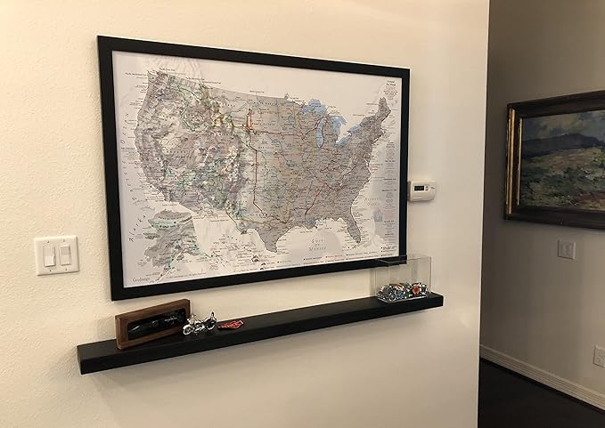 joelsantiques - 72 Inch Wooden Floating Shelves for Wall - 72x6x2 in - Made of Natural Wood - Long Heavy Duty Rustic Wall Shelves for Bedroom - Perfect for Living Room, Kitchen - Black