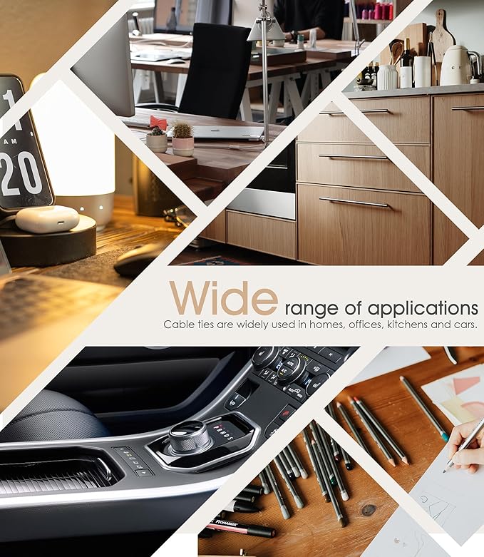 35Pcs Nearockle Silicone Cable Ties, 5.12 Inch Adjustable Cord Organizer Reusable Zip Ties for Charging Cords Earphone Computer Wire, Office Desk Cable Management Travel Accessories(Multi)