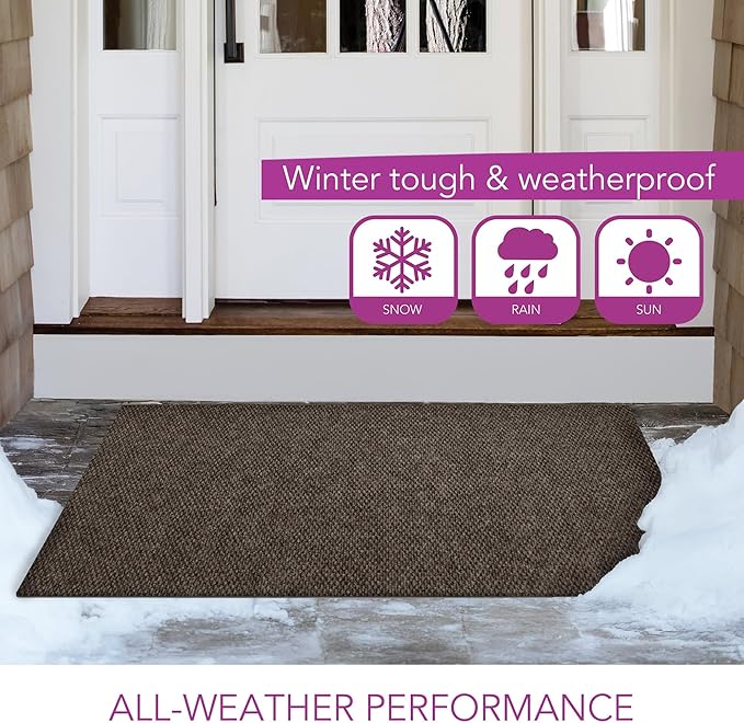 iCustomRug Entryway Door Mat – 3x4ft Brown, Indoor/Outdoor, Non-Slip Rubber Backing, Low-Profile All-Weather Carpet, Non-Shedding & Easy Care, Entryway Mat Ideal for High Traffic Areas
