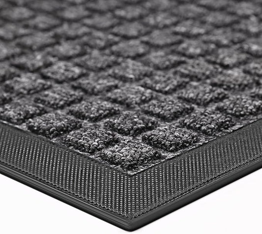 Front Door Mat Outside Entrance, 6' x 4' Heavy Duty Indoor Outdoor Door Mats for Entryway, All Season Weather Outdoor Doormat, Natural Rubber Non Slip Welcome Mats for Front Door