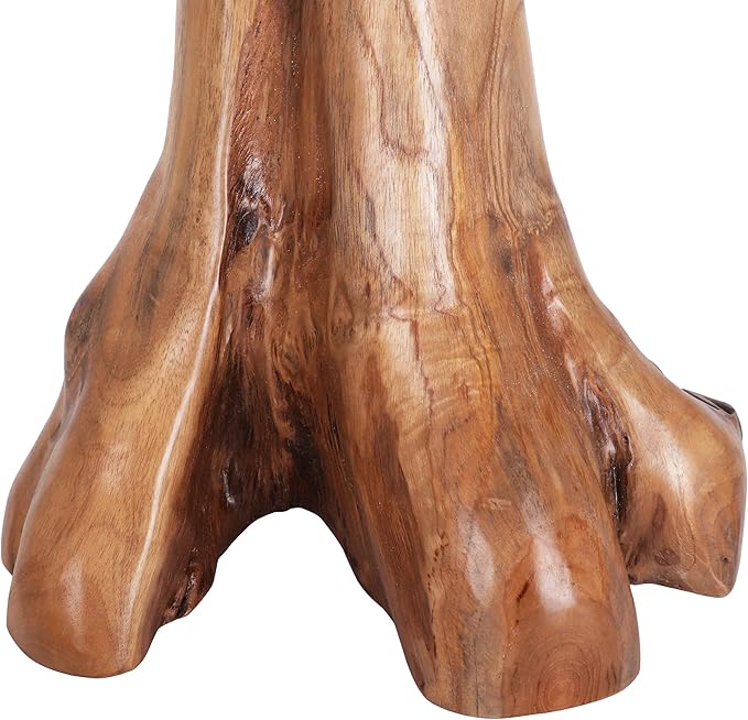 Handcrafted Teak Mushroom Decor – Solid Indonesian Teak Wood Sculpture – Organic Modern Accent for Shelf, Table, or Garden – Natural Rustic Decor (12 Inch)