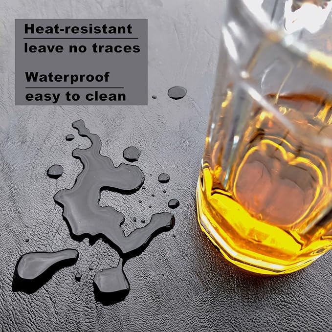 35 * 18 inches High-End Light Luxury Leather Rectangle Oversized Service Tray for Ottoman Tray, Coffee, Food, Family Dinner, Picnic, Party Essentials (Black, 35 * 18 inch)