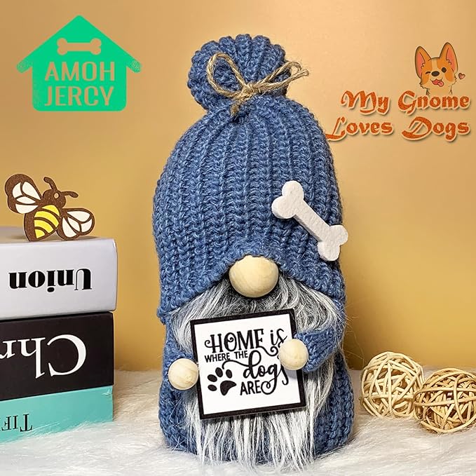 Dog Lover Gnome – Handmade Scandinavian Decor | Cute Puppy-Themed Gnome for Home & Office