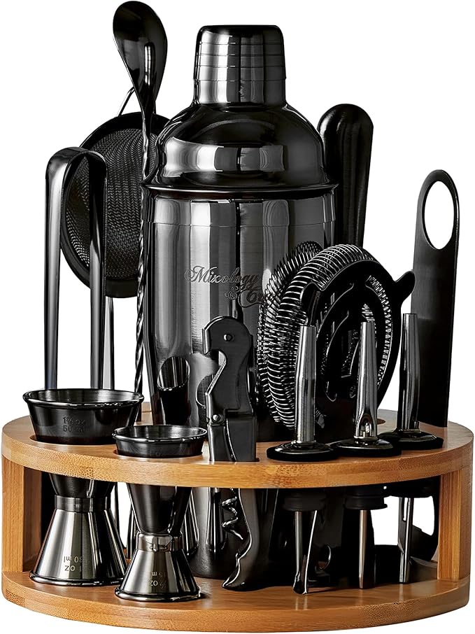Mixology & Craft Bartender Kit - 15 Piece Set Including Cocktail Shaker and Bar Accessories, Perfect for Drink Mixing at Home, Plus Exclusive Recipe Cards