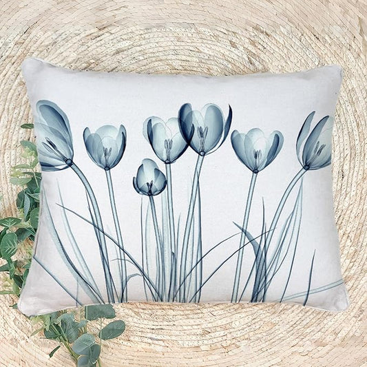 Textured Modern Minimalist Pillow Cover with Creative Floral Print, Digital-Printed Square Cushion Cover for Living Room Sofa 16 * 24inch-03026