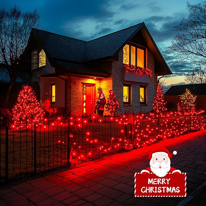 JMEXSUSS 150 LED Red Halloween Lights Indoor Outdoor Waterproof, Connectable 59 Ft Red String Lights Plug in, 8 Modes Christmas Light for Bedroom Patio Party Halloween Decor