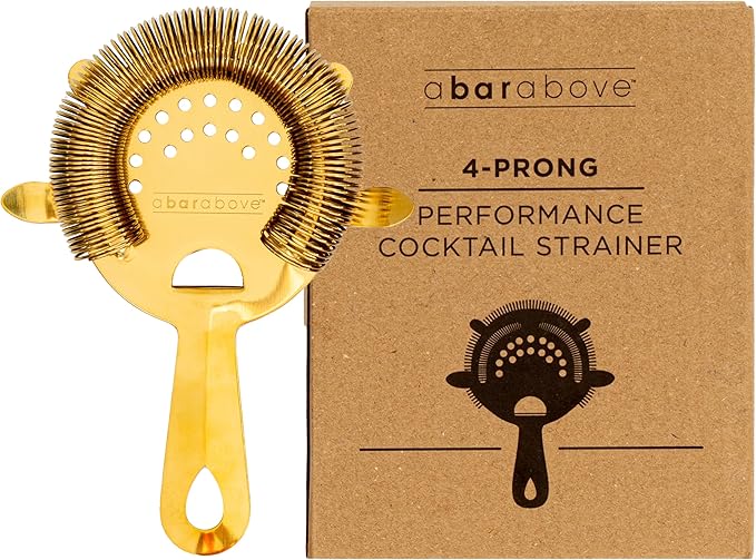 A Bar Above Hawthorne Cocktail Strainer with High-Density Spring, Stainless Steel Bar Strainer for Smooth Drink Pouring, Polished Mirror Finish, Fits Boston Shakers & Mixing Glasses, Bartender Tool
