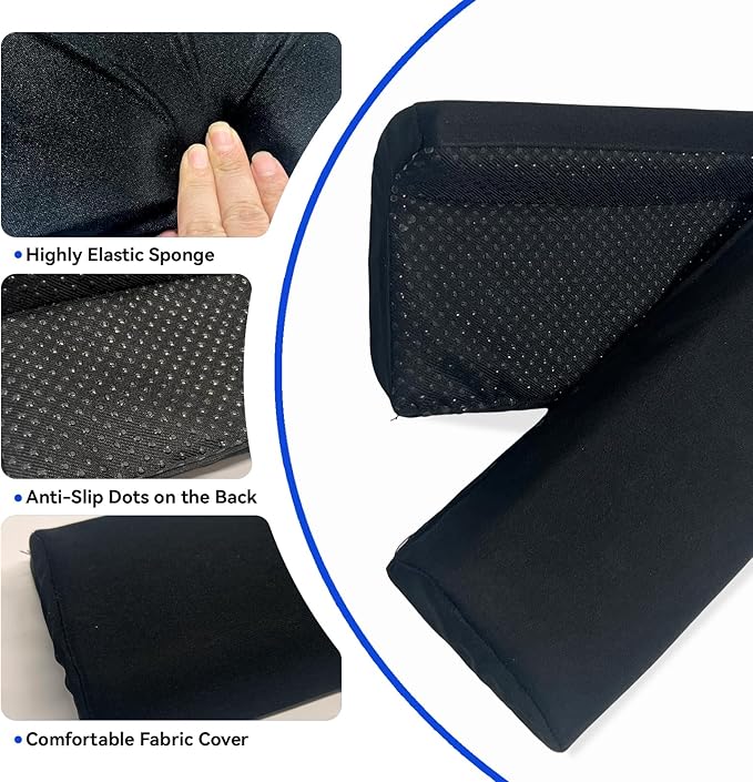 L-Shaped Desk Edge Cushion Desk Elbow Pad with High Density Foam Ergonomic Anti-Slip Wrist Support Desk Arm Rest Pad for Office Typing Gaming 11.8 * 3.9 * 1.5 Inch