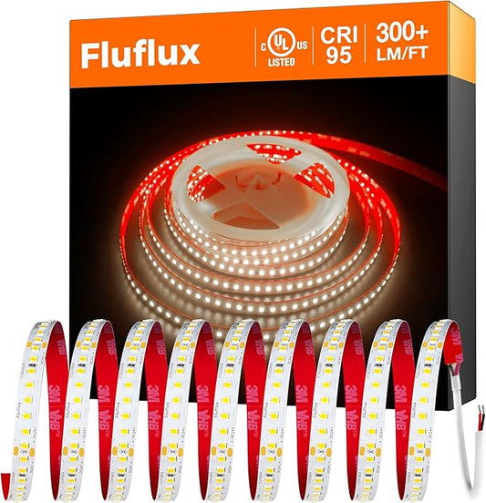 24V 2835 LED Strip Lights 3500K, 300+LM/FT, 16.4FT, UL Listed, CRI95, High Density 160LEDs/m Tape Light, Cuttable, Dimmable, VHB Equipped, for Pros, Rooms, Stairs, Shelves (NO Power Supply)