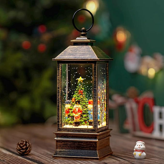 10.4" Christmas Snow Globe Water Lantern with Nutcracker Scene Battery Operated or USB Powered Musical Lighted Holiday Decoration for Tabletop Display for Family and Friends