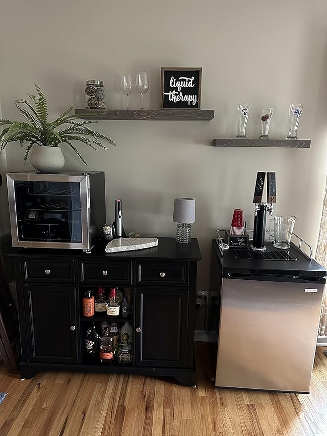 joelsantiques - 30 Inch Wooden Floating Shelves for Wall - 30x6x2 in - Made of Natural Wood - Long Heavy Duty Rustic Wall Shelves for Bedroom - Perfect for Living Room, Kitchen - Gray, Grey