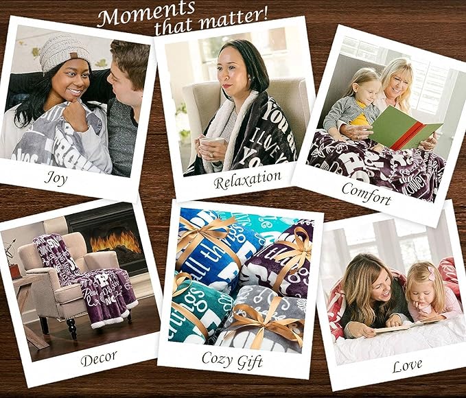 Chanasya Premium I Love You Gift Throw Blanket - for Love Support Thinking of You Message Birthday Blanket - for Couple Best Friend Women Girlfriend Boyfriend Bestie Sister- Dark Gray