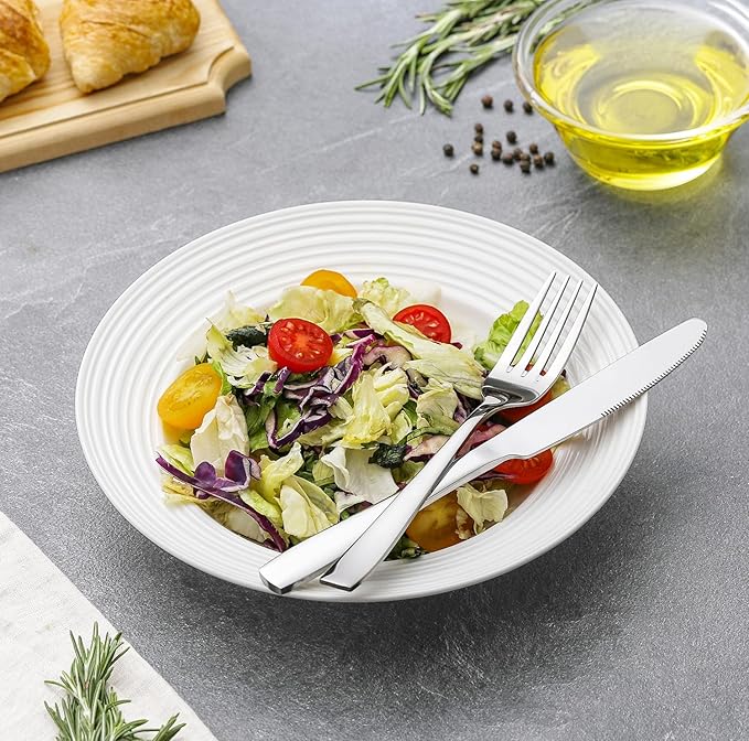 HIWARE 48-Piece Silverware Set with Steak Knives for 8, 18/8 Stainless Steel Flatware Cutlery Set For Home Kitchen Restaurant Hotel, Kitchen Utensils Set, Mirror Polished, Dishwasher Safe