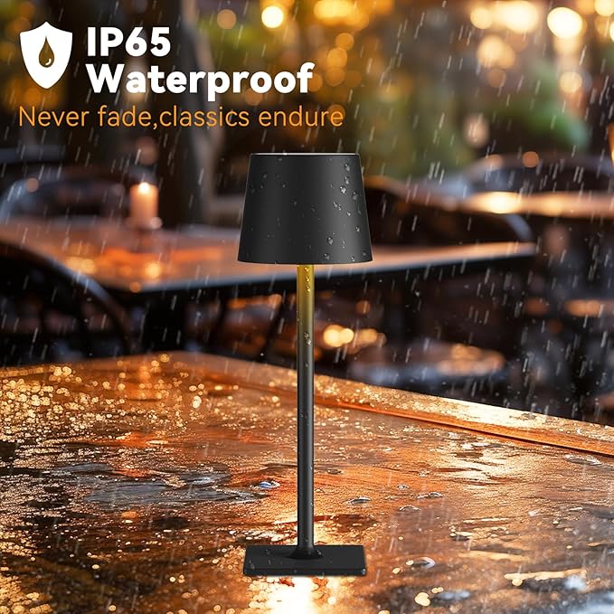 4 Pack Rechargeable Cordless Led Table Lamps,Cordless Lamp with 6000mAh Battery Operated, Portable Indoor/Outdoor Table Lamp for Patio Restaurant Home Dinner Dining Kitchen