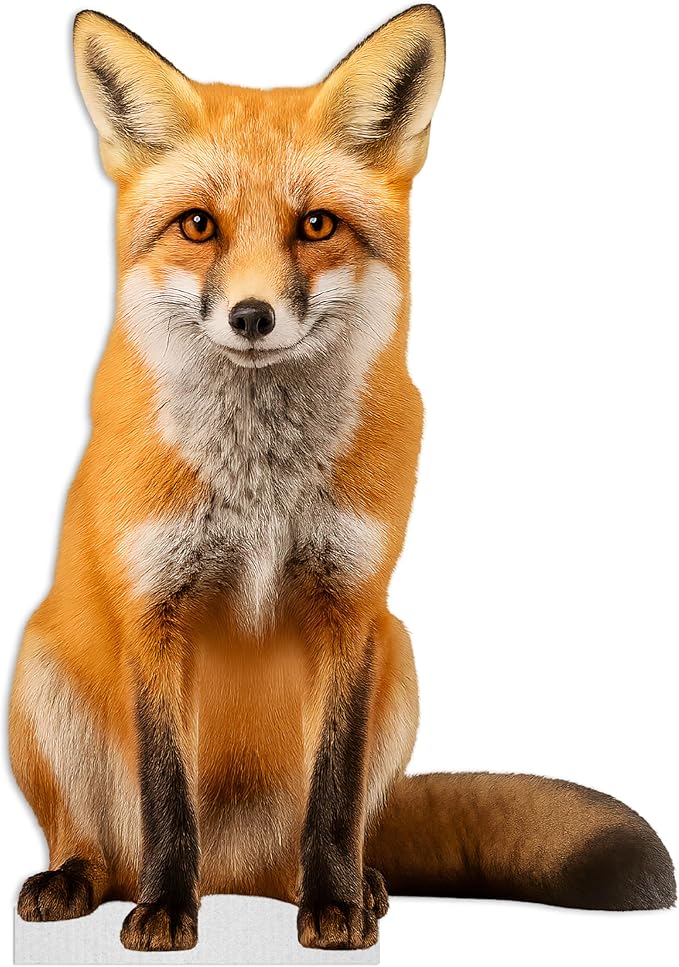 Fox Life Size Standee - 2FT Freestanding Coroplast Cutouts | Safari Animal Standup Photo Booths, Jungle Party, Birthday & Halloween Decorations