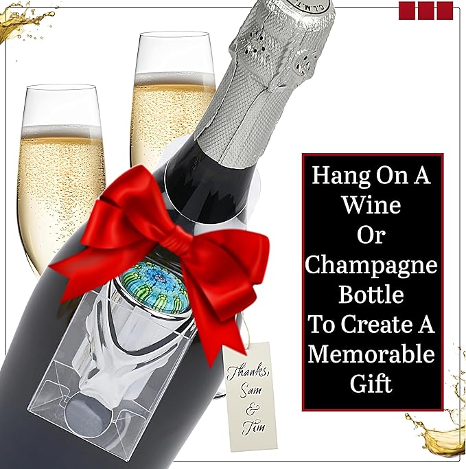 Wine Stopper & Champagne Stopper All In One - Patented Seal, Preserves Bubbles & Taste for Prosecco, Cava, and Wine – 1 Pro Grade Evan James Bottle Stopper With Hanging Gift Box