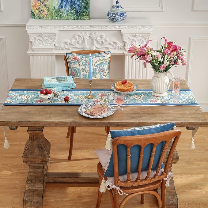 patdrea Linen Leopard Animal Table Runner Farmhouse for Home Kitchen Dining Decor Parties Family Dinners Christmas 12"x 71"