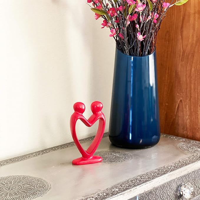 Global Crafts Handcrafted Red Lover's Heart Sculpture, 6" (Kenya)
