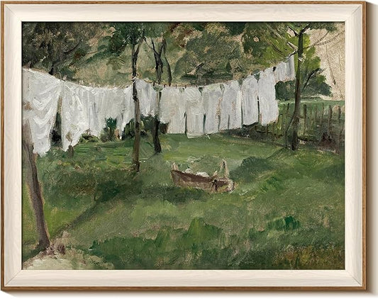 InSimSea Framed Canvas Wall Art for Living Room,Vintage Laundry Room Art Print, Antique Oil Painting, Country Landscape Vintage Wall Art Canvas,For Living Room, Bedroom, Office,Gallery 16x20In